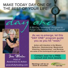 Joan Marlow, Awareness to Action, Day One Program, The Dr Pat Show, Dr Pat Show, Dr Pat, Pat Baccili, Transformation Talk Radio, transformation